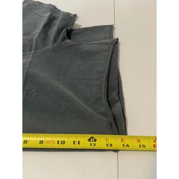 Elwood Shirt Womens Medium Blue Cropped Short Sleeve Organic Cotton Distressed - Picture 9 of 10